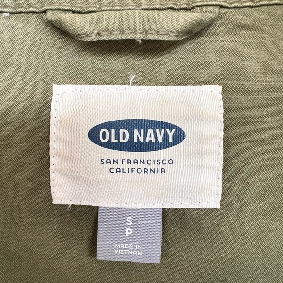 Old Navy Army Green Utility Jacket size S Draw String - Picture 11 of 12